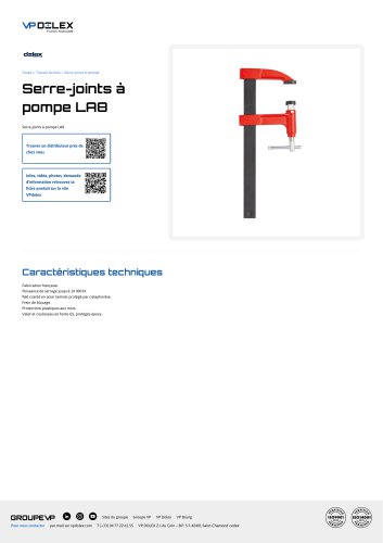 Serre-joints à pompe LA8