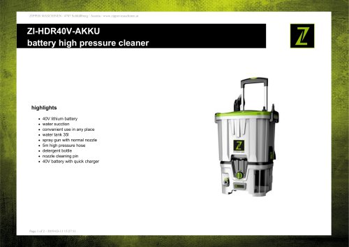 battery high pressure cleaner