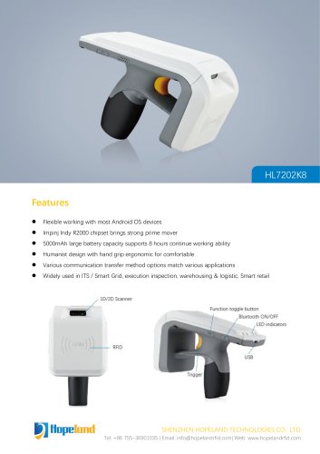 CL7202K8 Bluetooth handheld terminal datasheet