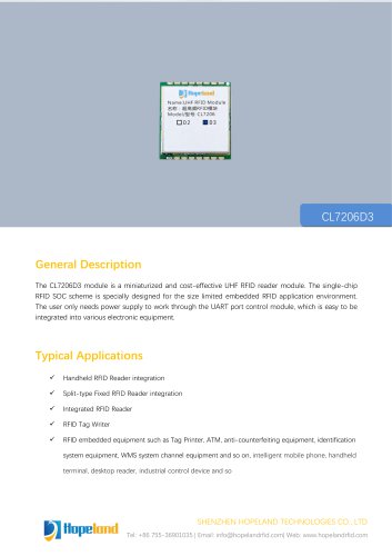 CL7206D3 1-port RFID Module_datasheet