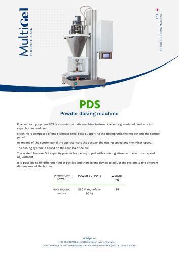 PDS - Auger doser for powders and granules