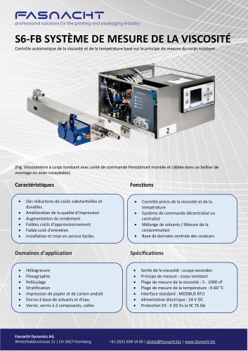 S6-FB SYSTÈME DE MESURE DE LA VISCOSITÉ
