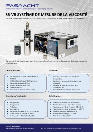 S6-VR SYSTÈME DE MESURE DE LA VISCOSITÉ