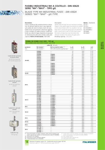 Blade type NH industrial fuses and fuseholders - DIN43620