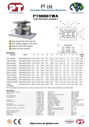 PT9000TWA TANK WEIGHING ASSEMBLY