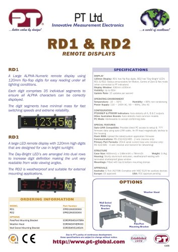 RD1 & RD2 REMOTE DISPLAYS