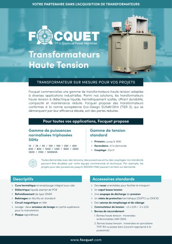 Transformateurs Haute tension