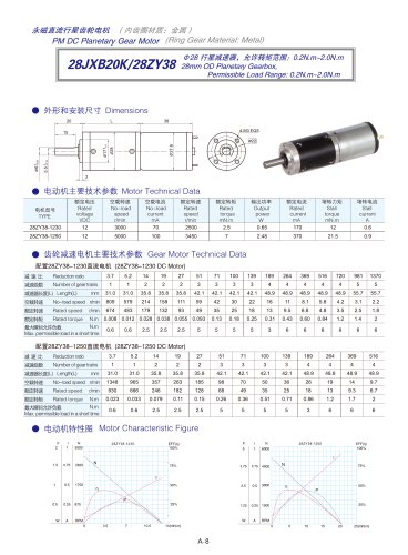 DYD-DC Planetary Gear Motor 16mm~45mm-28JXB20K/28ZY38