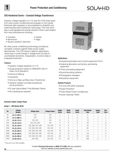 CVS Hardwired Series Power Conditioner - Constant Voltage Transformers