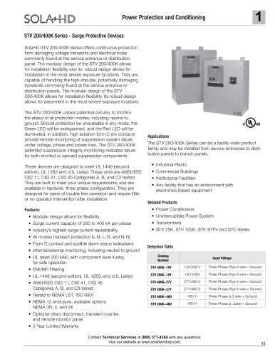 STV 200/400K Series - Surge Protective Devices