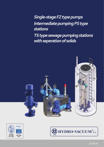 Single-stage FZ type pumps Intermediate pumping PS type stations TS type sewage pumping stations with seperation of solids
