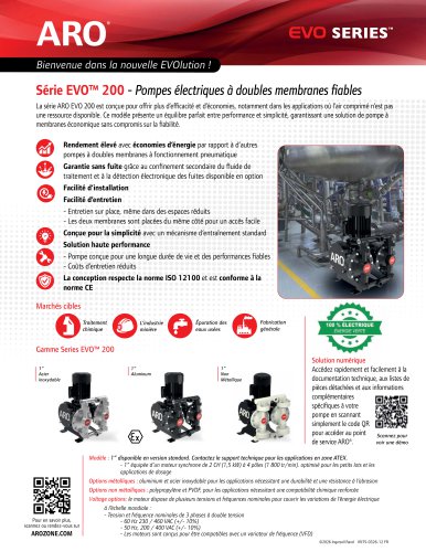 S&eacute;rie EVO&trade; 200 - Pompes &eacute;lectriques &agrave; doubles membranes fiables