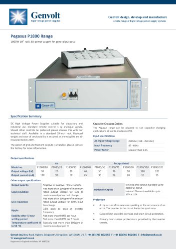 Pegasus P1800 Range