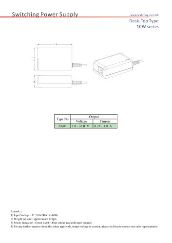 SMPS-10W Series Desktop Type