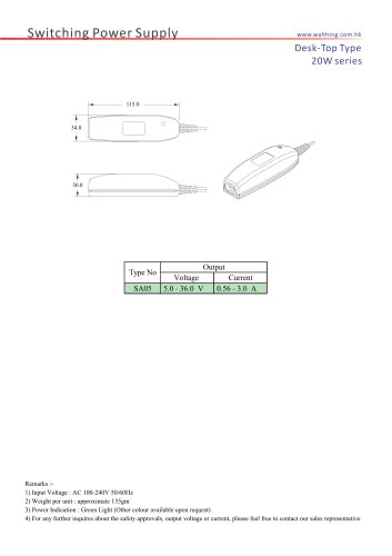 SMPS-20W Series Desktop Type