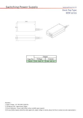 SMPS-60W Series Desktop Type