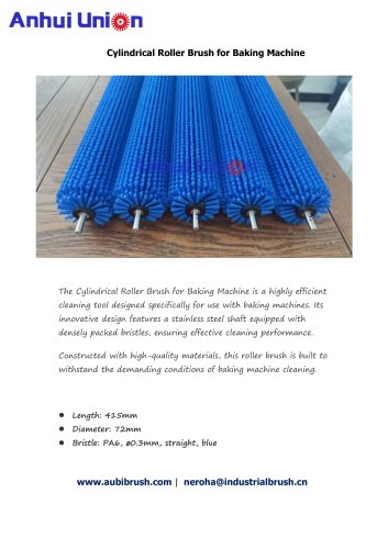 Cylindrical Roller Brush For Baking Machine