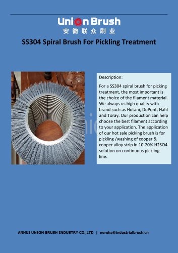 SS304 Spiral Brush For Pickling Treatment