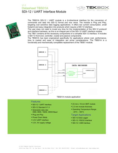 SDI-12 UART interface module datasheet