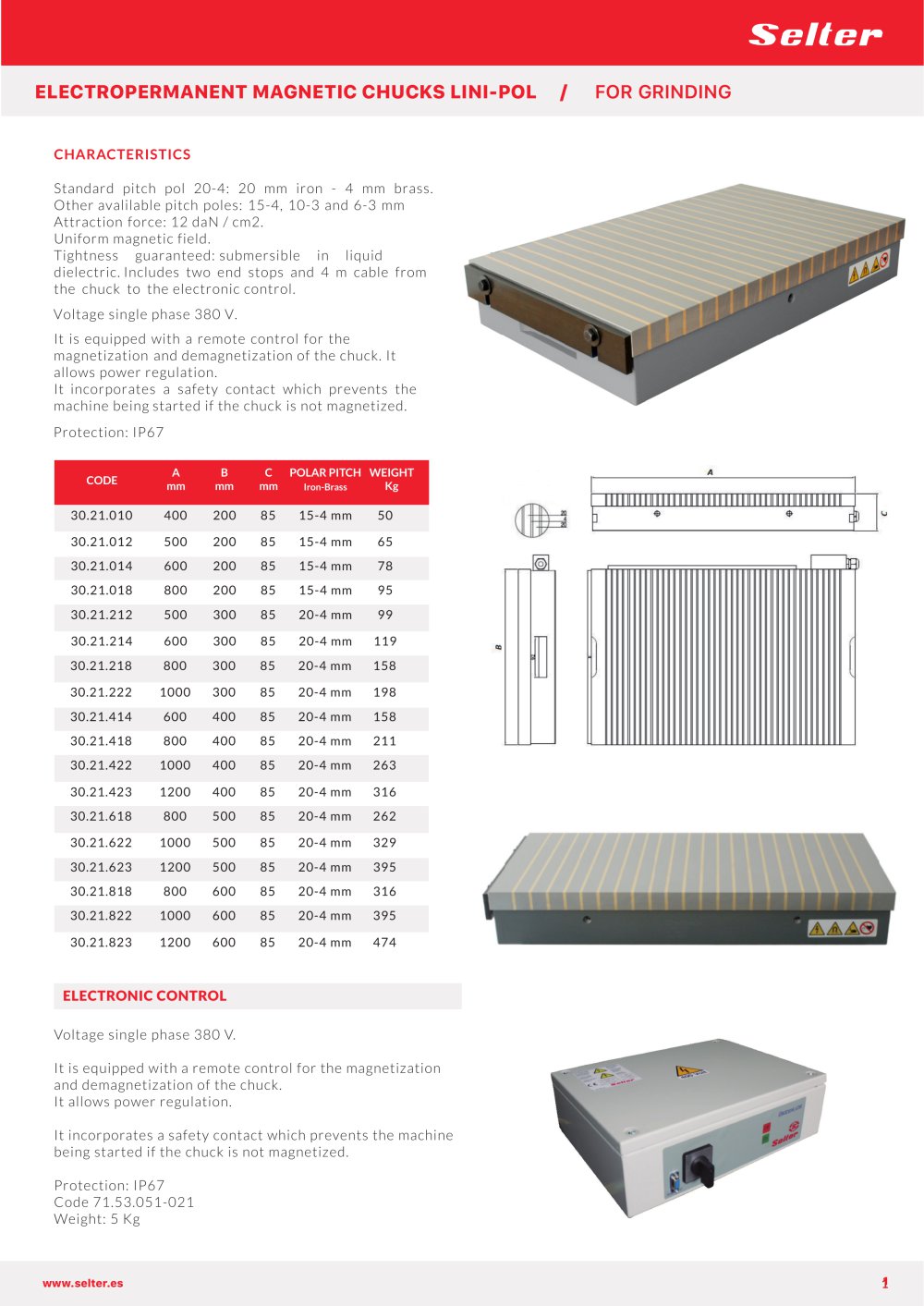 ELECTROPERMANENT MAGNETIC CHUCKS: LINI-POL - SELTER