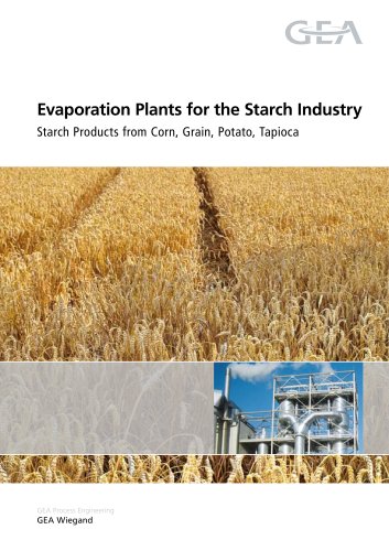 Evaporation Plants for the Starch Industry Starch Products from Corn, Grain, Potato, Tapioca