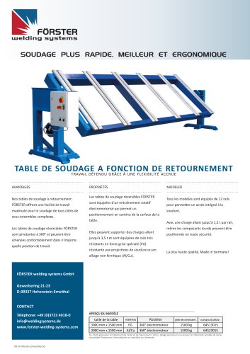 Table de soudage réversible