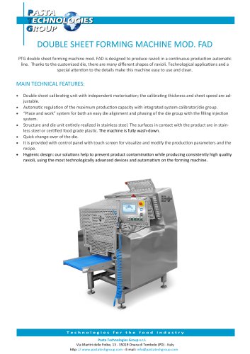 DOUBLE SHEET FORMING MACHINE MOD. FAD