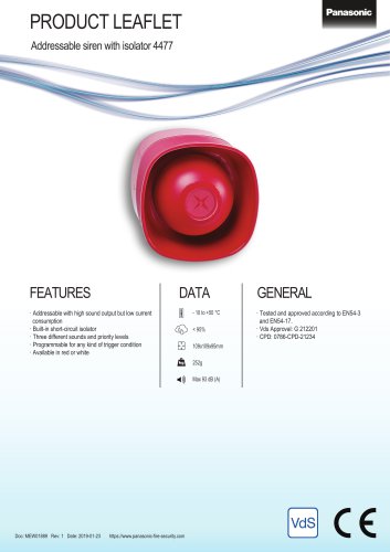 Addressable siren with isolator 4477