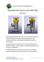 Adjustable Non-Return valve ANR-1500