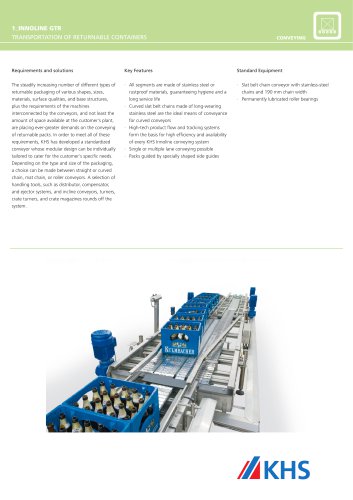 Innoline GTR pack conveyor (returnable containers)