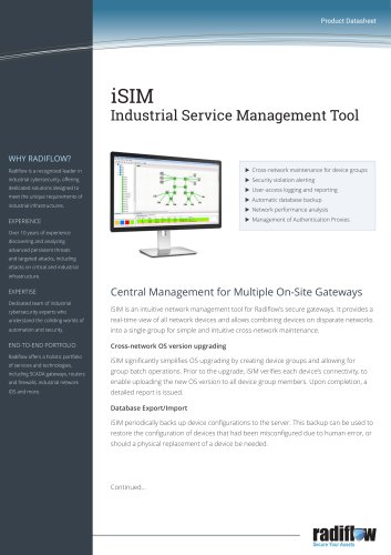 iSIM Industrial Service Management Tool