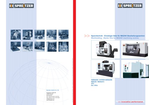 Workholding - Starter Kits for MAZAK machining centres