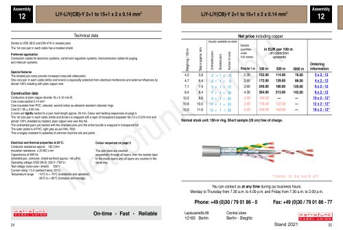 LiY-LiY(CB)-Y 2+1 to 15+1 x 2 x 0.14 mm2