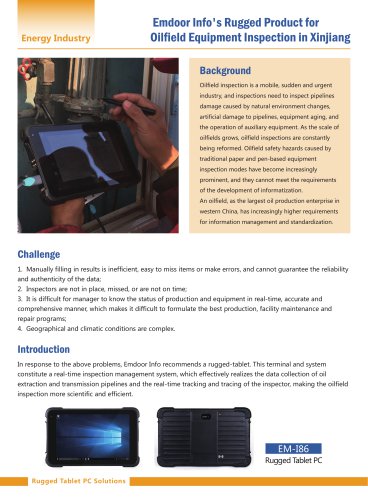 EM-I86: Transforming Oilfield Equipment Inspection in Xinjiang with Rugged Tablet Solutions