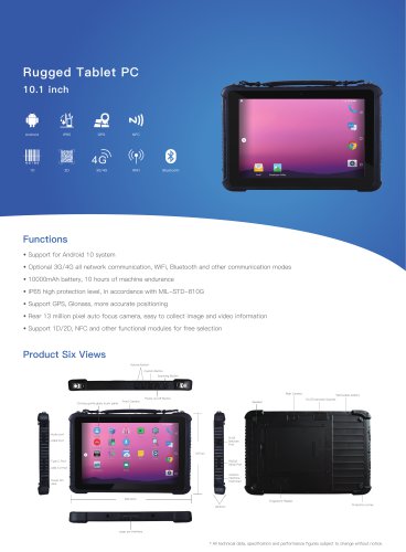 Emdoor Info. 10.1 inch Android 10 Robust Tablet EM-Q16