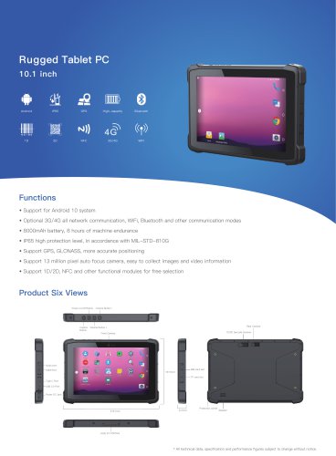 Emdoor Info. 10.1 inch IP65 Rugged Tablet EM-Q11