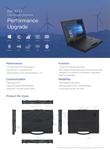 Emdoor Info. 14 inch Rugged Laptop EM-X14T