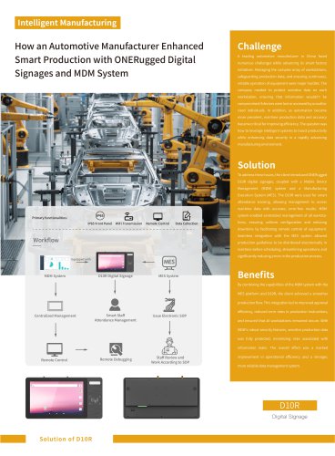 How an Automotive Manufacturer Enhanced Smart Production with ONERugged DigitalSignages and MDM System