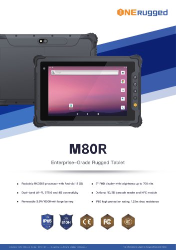 ONERugged M80R 8inch Android 12 OS Rugged Tablet