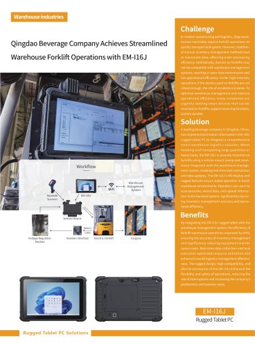 Qingdao Beverage Compsny Achieves Streamlined Warehouse Forklift Operations with EM-I16J