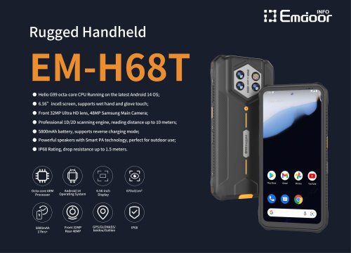 Rugged Handheld EM-H68T:Excellence honed for demands