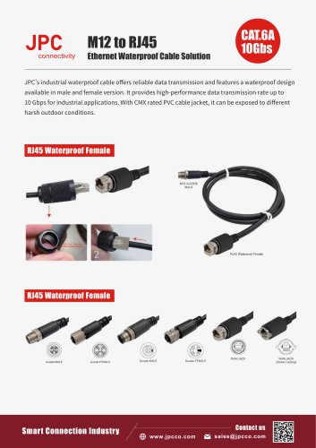 M12 to RJ45 Ethernet Waterproof Cable Solution