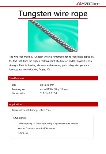 tungsten wire rope