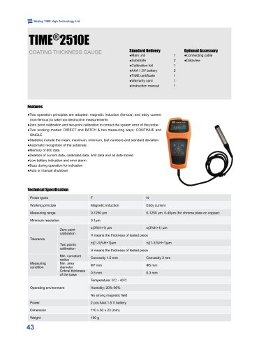 F/NF Coating Thickness Gauge TIME®2510E