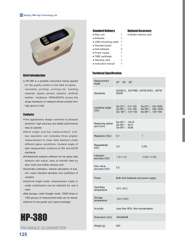 HP-380 Tri-angle Gloss Meter