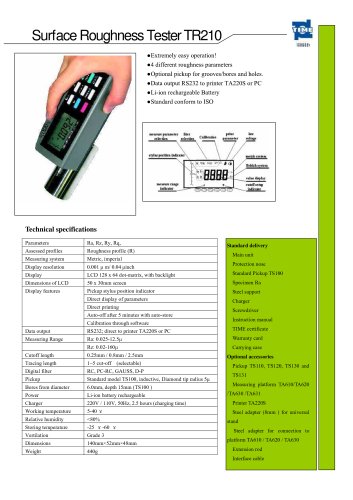 Portable Roughness Tester TR210