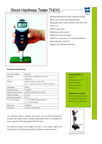 Portable Shore D Hardness Tester TH210