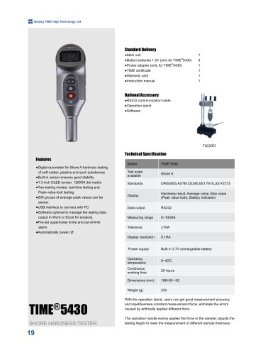 TIME5430 Digital Shore A Hardness Tester for Rubber, Plastics