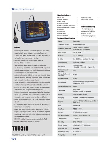 TUD310 Ultrasonic Flaw Detector