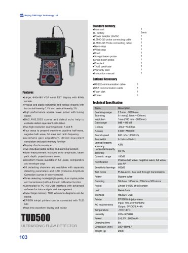 TUD500 Portable Ultrasonic Flaw Detector